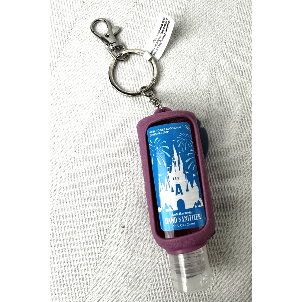 New Disney Parks Lilo's Stitch Hand Sanitizer Holder Keychain Clip Refillable - Picture 2 of 3